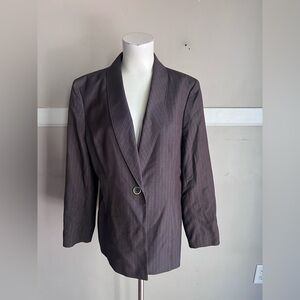 Le Suit Dark Gray Pinstripe Women's Blazer Size 14